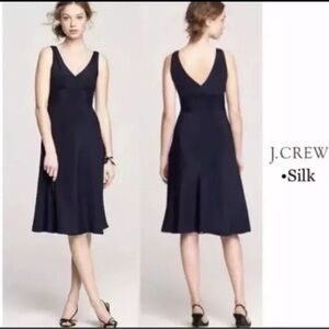 J.CREW Women's 6 Black 100% Silk Crepe Sophia Sleeveless Midi Dress